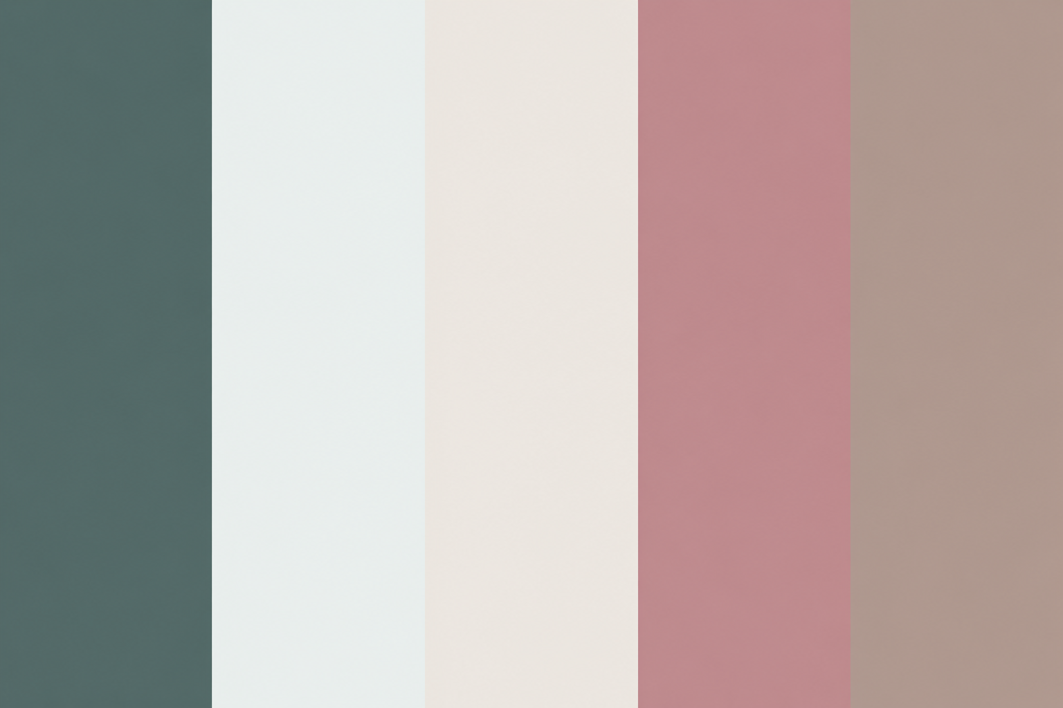 Palette de couleurs du cabinet : vert sapin, gris clair, beige et rose